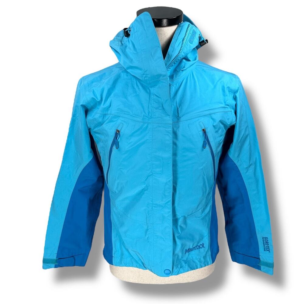 Marmot Spire GORE-TEX Jacket Women’s XS Blue Performance Hooded Outdoor Full Zip